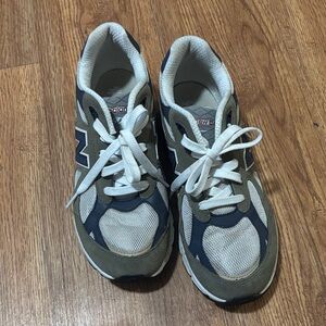 New Balance Beige and Navy Sneakers